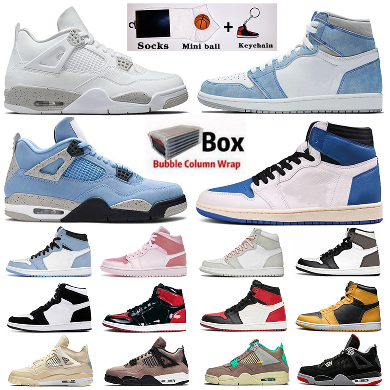 

Jumpman 1 1s Mens Basketball Shoes White Oreo 4 4s University Blue Sail Black Cat Guava Ice UNC Obsidian Twist Dark Mocha Hyper Royal Court Purple Men Women Sneakerrs, #43