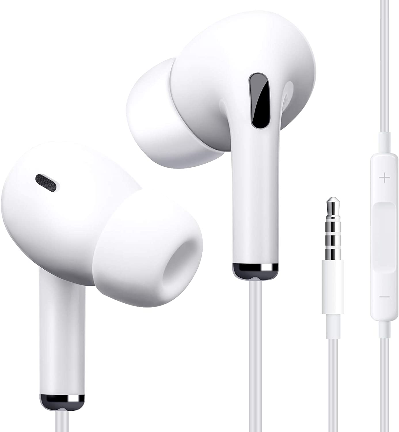 Wired Headphones with Microphone and Volume Control in Ear Ergonomic Noise Isolating Earbuds with 3.5mm Jack Eartips Powerful Bass Sound-image-749692670