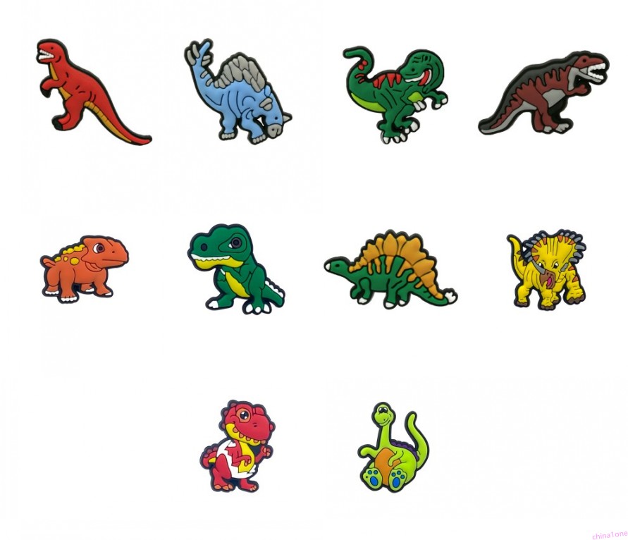 

moq=2lots lovely dinosaur shoe charms wholesale jibitz for croc soft rubber PVC charm accessories promotional gift plastic ornaments, White;pink