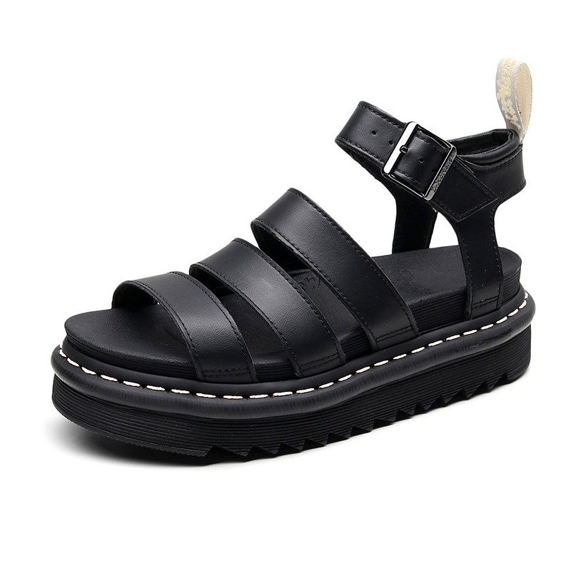 

2021Genuine Leather sandals Cowhide Women Beach Shoes for Woman Summer Outdoor Sport Martin Sneakers, Black