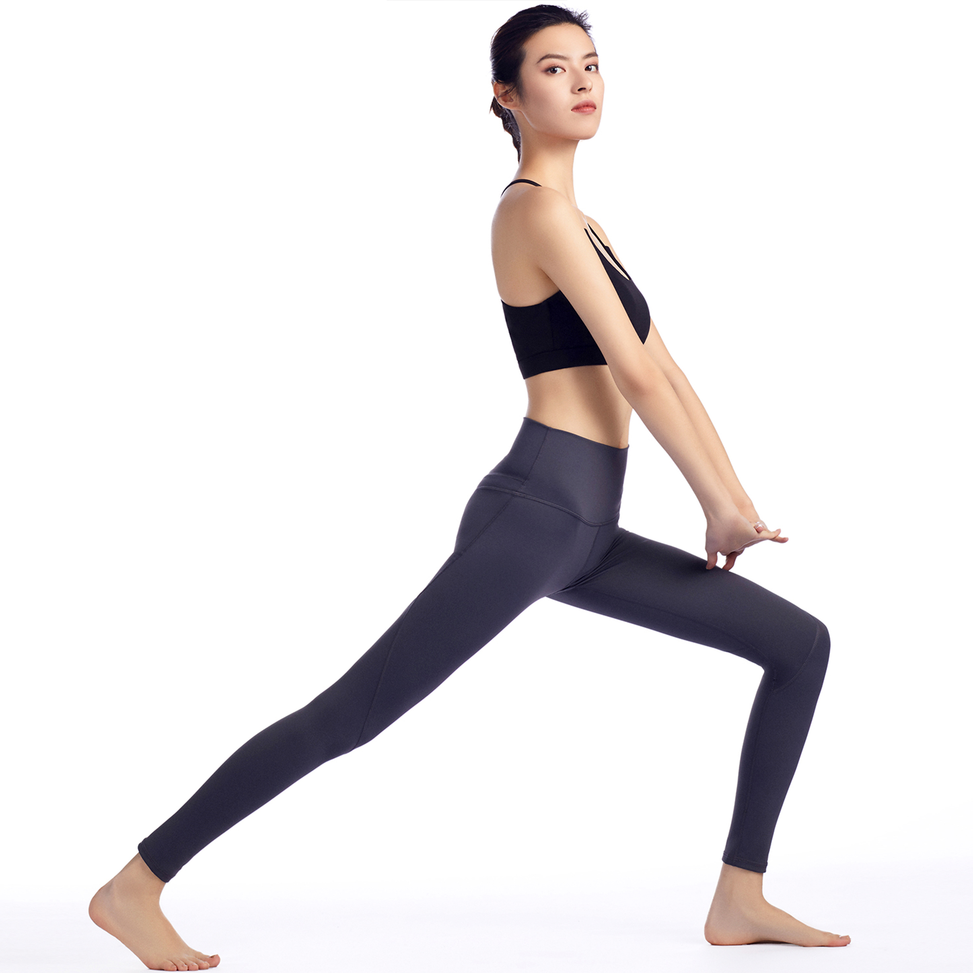 

Women's High Waisted Yoga Pants 7/8 Length Leggings, Black