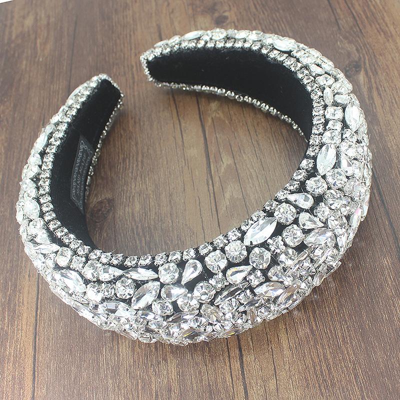 

Hair Clips & Barrettes Personality Dance Show Catwalk Shiny Rhinestones Wild Geometric Headband Baroque Exaggerated Fashion Temperament, Golden;silver