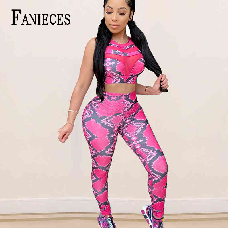 

Print Sexy 2 Piece Set Conjuntos De Mujer Sleeveless Lace Up Crop Top And Pant Suit Two Sets 2 Pcs Outfits Tracksuit Women 210520, Clear