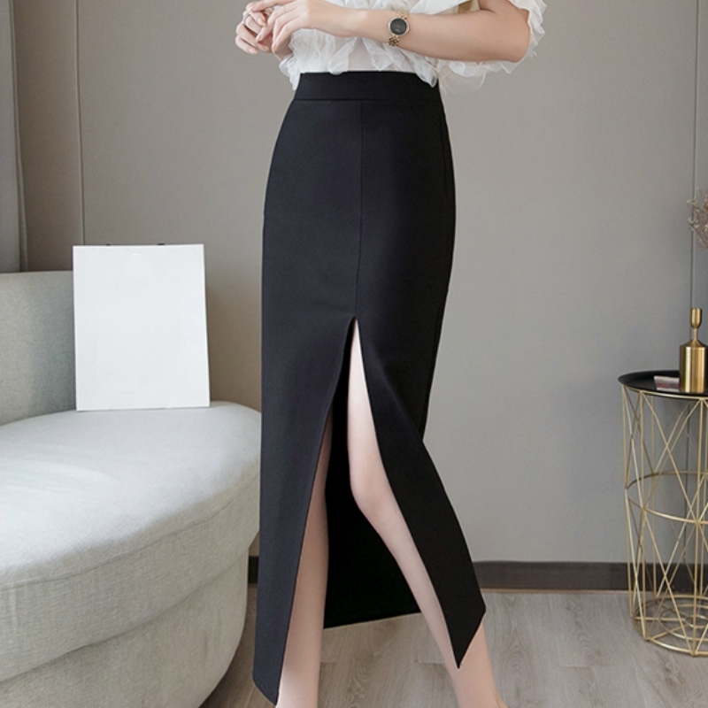 

Faldas Mujer Moda Sexy Slim Women Skirt High Waist Office Ladies Red Black Pencil Skirt 3XL 4XL 5XL Plus Size Skirt C101 210602