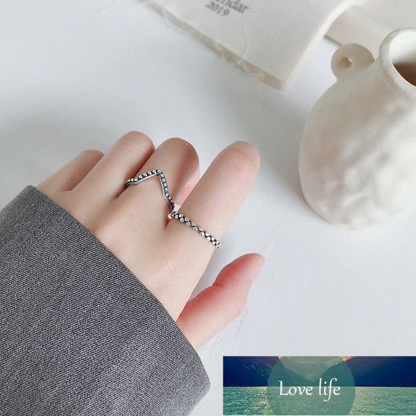 

Flyleaf 925 Sterling Silver Retro Ball Open Rings For Women Vintage Style Student Girl Gift Jewelry