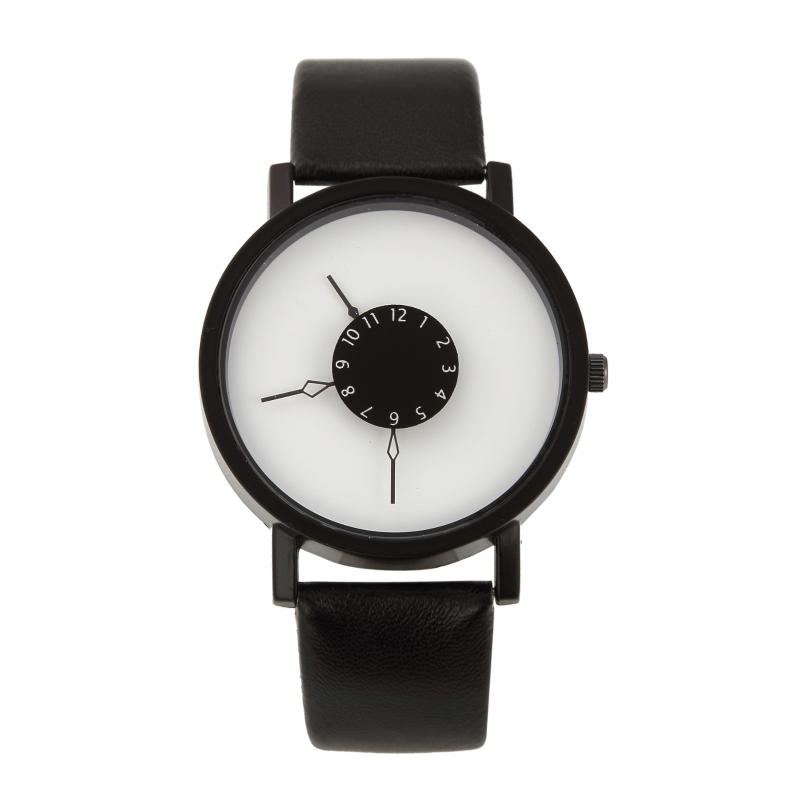 

Wristwatches Leather Strap Men Sports Casual Quartz Watch Student Fashion Trend Personality Ladies Girls Relogio Wrist, Black