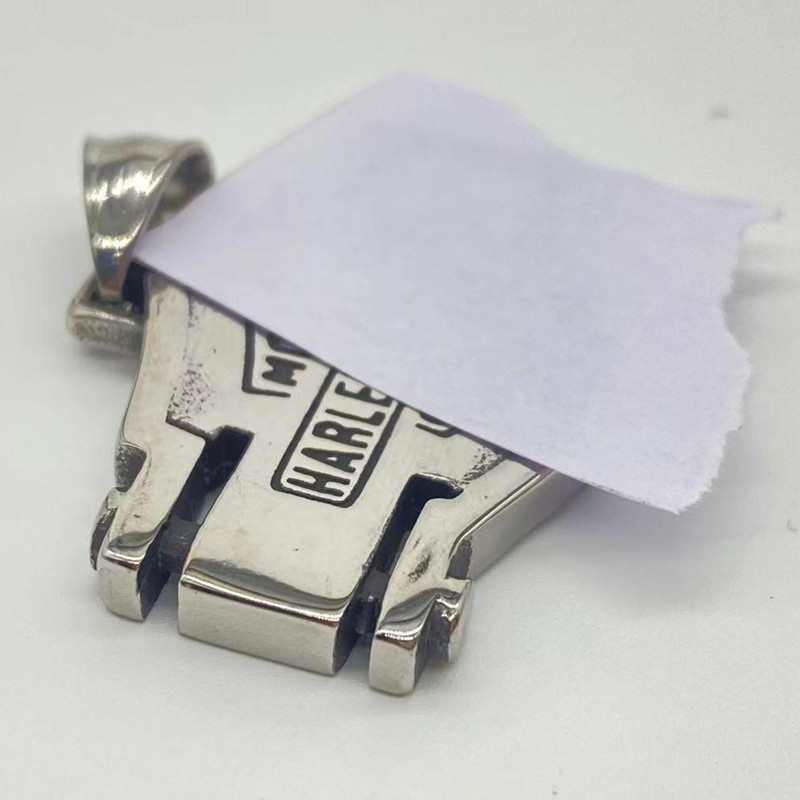 

Stainless Steel Biker Morcycle Harley Pendant, Silver