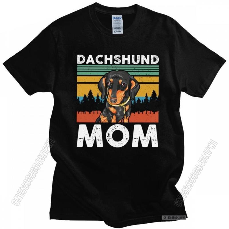 

Men's T-Shirts Fashion Mens Dachshund Mom T-Shirt O-Neck Cotton Tshirt Printed Dog Owner Gift Idea Graphic Tee Shirt Apparel, White;black