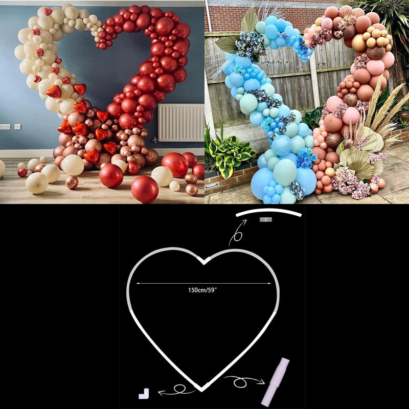 

Party Decoration 150cm DIY Heart Shape Balloon Arch Stand Plastic Balloons Ring Hoop Bow Of Ballon For Wedding Birthday Decor Baby Shower