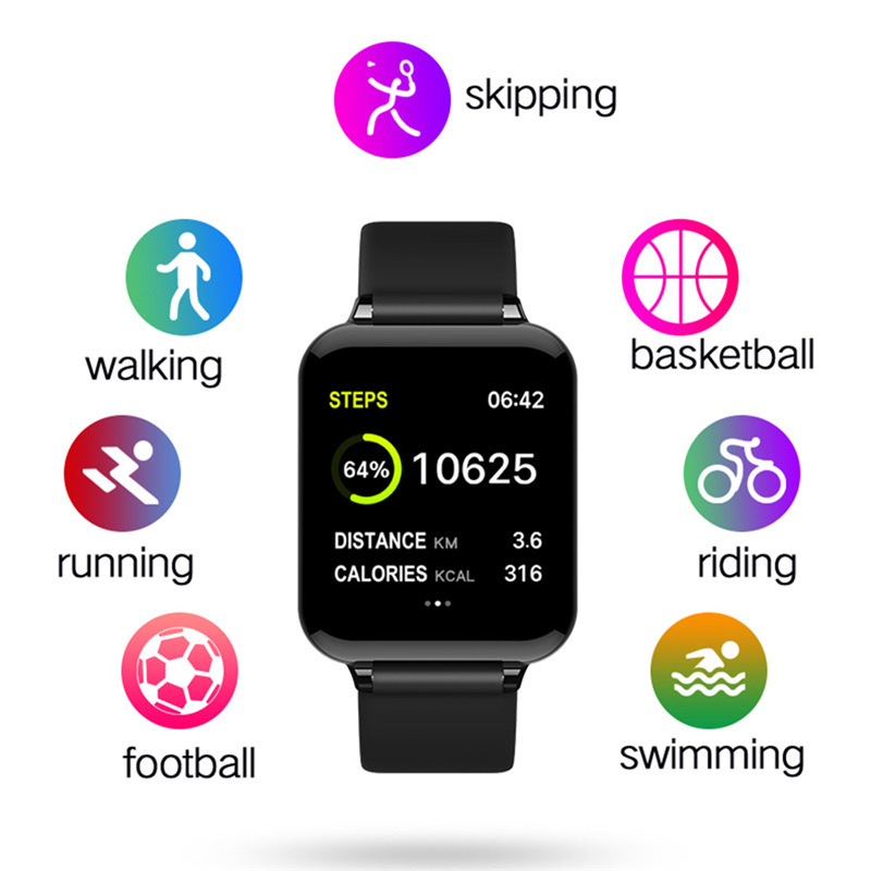 

B57 Smart Watch Waterproof Fitness Tracker Sport for IOS Android Phone Smartwatch Heart Rate Monitor Blood Pressure Functions DHL