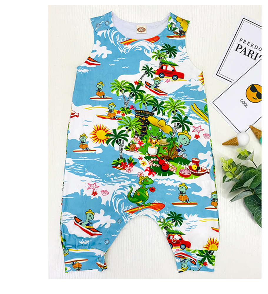 

children's one-piece Hawaiian style baby's going out clothes, White