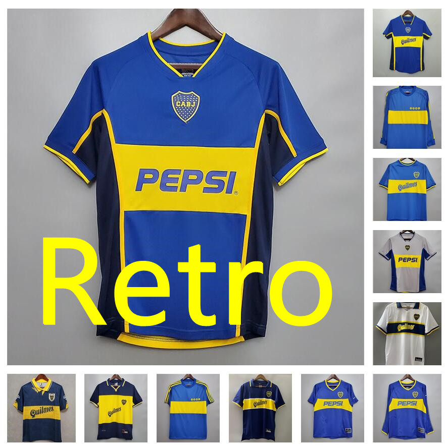 

84 95 96 97 98 Boca Juniors Retro Soccer Jersey Maradona ROMAN Caniggia RIQUELME 1997 2002 PALERMO Football Shirts Maillot Camiseta de Futbo, 98/99 home