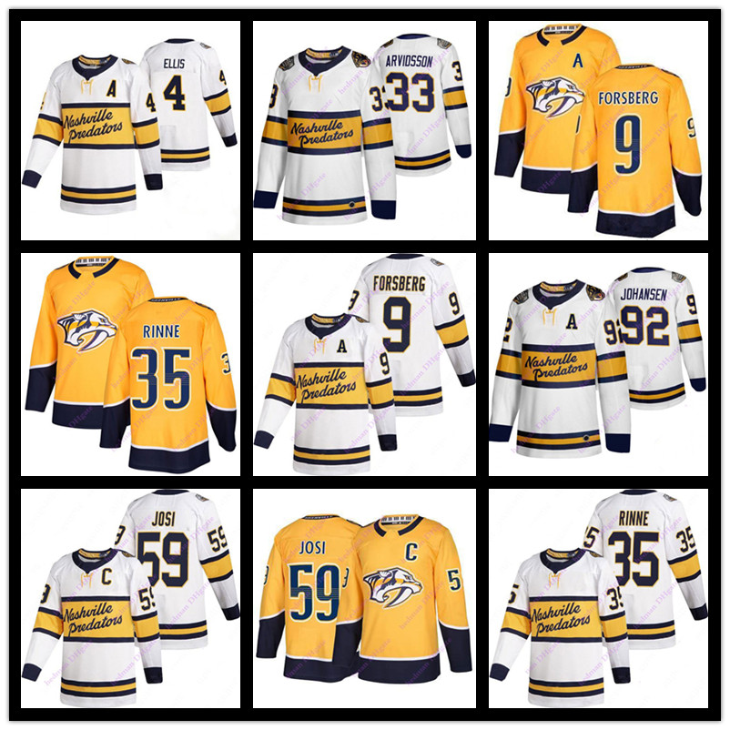 

Nashville Predators hockey jerseys 9 Filip Forsberg 59 Roman Josi 33 Viktor Arvidsson 35 Pekka Rinne 4 Ryan Ellis 95 Matt Duchene jersey shirt uniform, As shown
