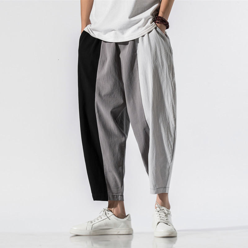 

Men's Pants Wide Crotch Harem Loose Large Cropped Trousers Wide-legged Bloomers Baggy 2021 Ankle Length Sweatpant GCWV, Color 1