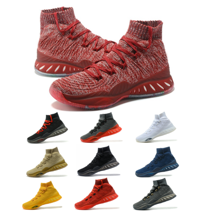 

2021 Crazy explosive basketball shoes high-top men's boots popcorn breathable wear-resistant non-slip Khaki Knit Mid Sock For Men Sneakers 40-46, Black