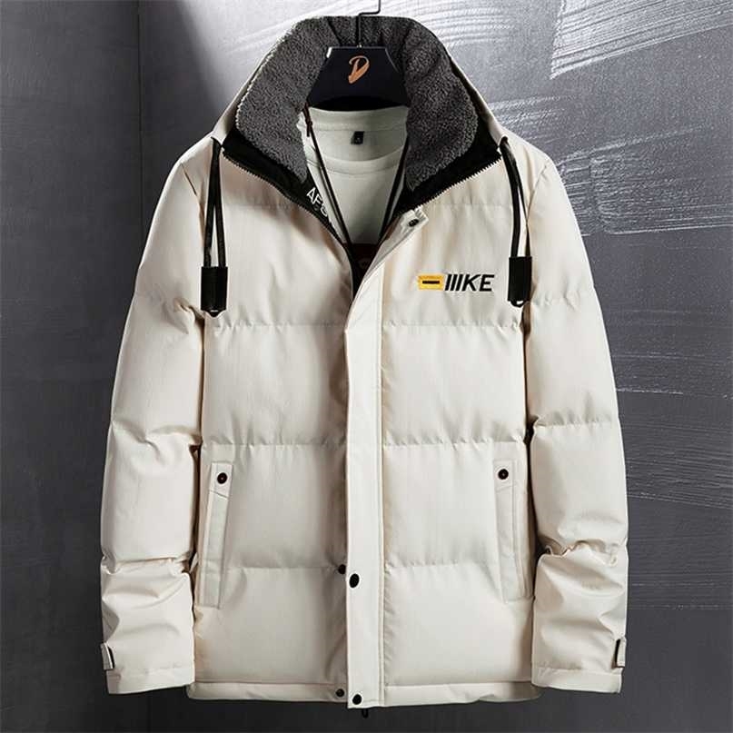 

Fleece Collar Men's Winter Warm Parkas 6XL 7XL 8XL Large Size Thicken Cotton Padded Puffer Jacket Thermal Parka Coats 211204, Red