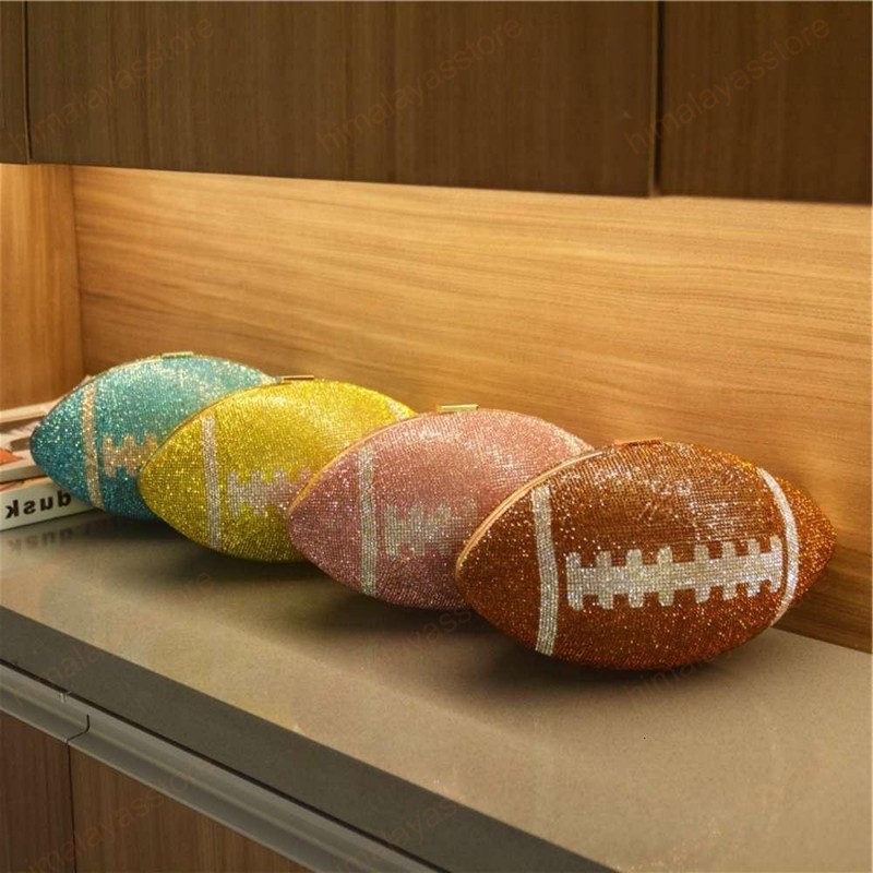 

Diamond Soccer Ball Crystal Handbag Shoulder Bag Personality Bling Football Rhinestone Clutch Purse
