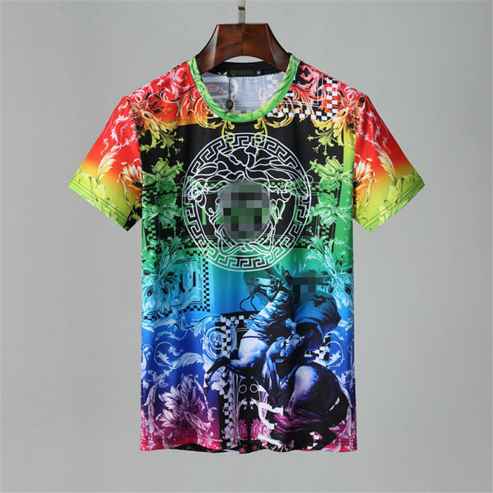 

Fashion summer round neck T-shirt crane print designer casual shirt street hip-hop luxury men's wear women's short sleeve pullover, White;black