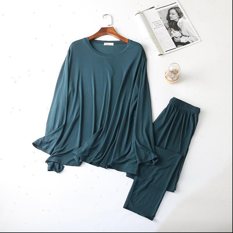 

pajamas set 2pcs long sleeve women sleepwear shirt amp pants soft pijama sleep suit nightwear loose intimate lingerie home clothes, Black;red