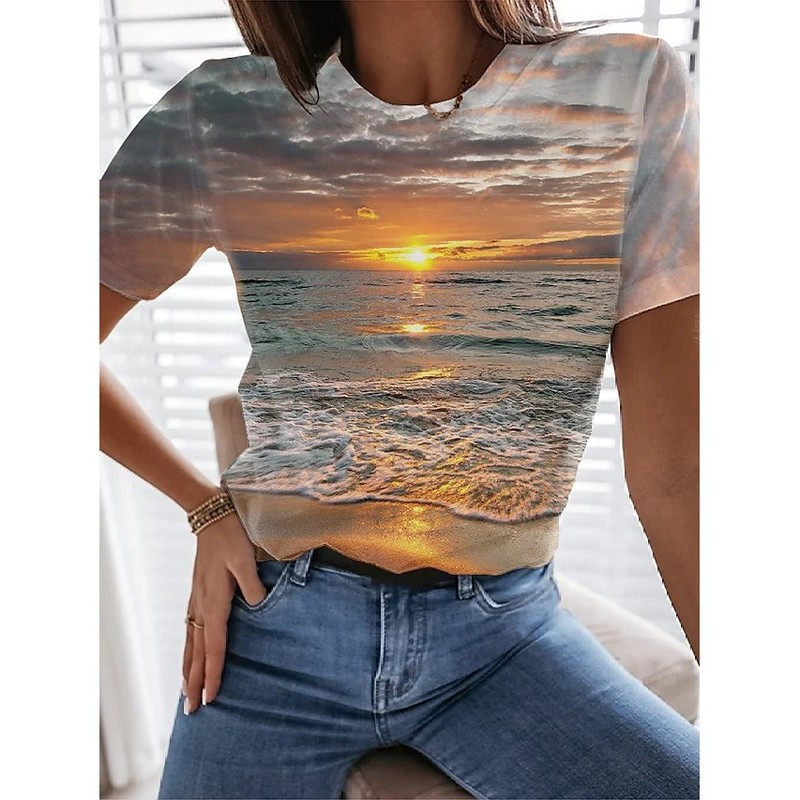 

Twilight Print Women is Fashion Words 3D Print Short Slim T-shirt Summer Casual Round Neck Short Top Short Sleeve T-shirt, White