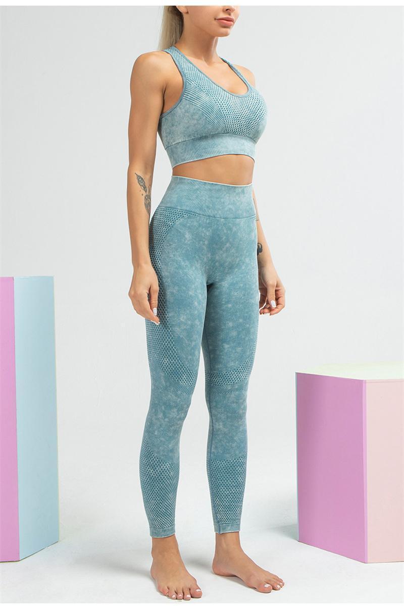 

Yoga Outfit Seamless Sport Set Women Running Bra Crop Booty High Waist Vital Tracksuit Tights Suit Fitness Workout Gym Sets, Green leggings