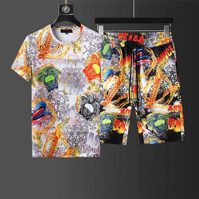 

Mens Fashion Luxurys Designers Tracksuit with Letters Embidery Women Summer Sportswear Short Sleeves Pullover Jogger Pants Suits 100%cotton, Gray