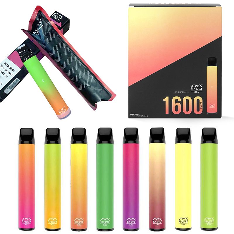 

PUFF XXL Disposable Vape Pen Kits 1600 Puffs Bar cigarettes 1000mAh Battery 6.5ML Vapor Pod Device eCigs Electronic E Cigarette Stick Style