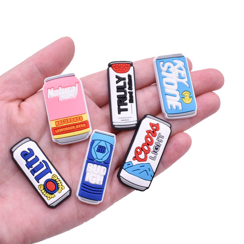 

Soft Rubber Beer Shoe Charms Buckle Decoration Parts Accessories Jibitz for Croc Charms Clog Button Decor