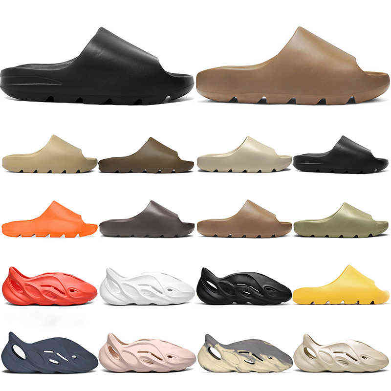 

Kanye Slides Children Kids Slippers Sandals Shoes Triple Black White Red Resin Bone Desert Sand Mens Womens Slide Slipper Sandal Size 32-47, #11 triple black 36-45