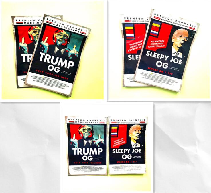 

Newest Trump OG Sleep Joe OG 3 5g mylar bags Edibles Sides Mylar Sealed Flat Pouch 420 flower packing