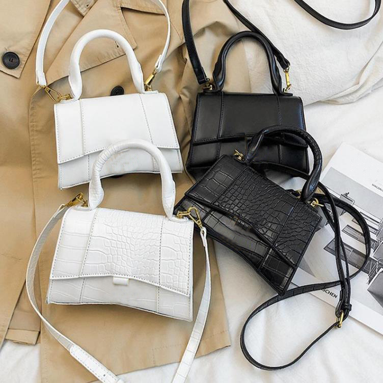 

Designer Luxury Top-Handle Shoulder Bag Women Alligator Leather Hourglass Girl Brand B Metal Crossbody Bags Female, Red crocodile