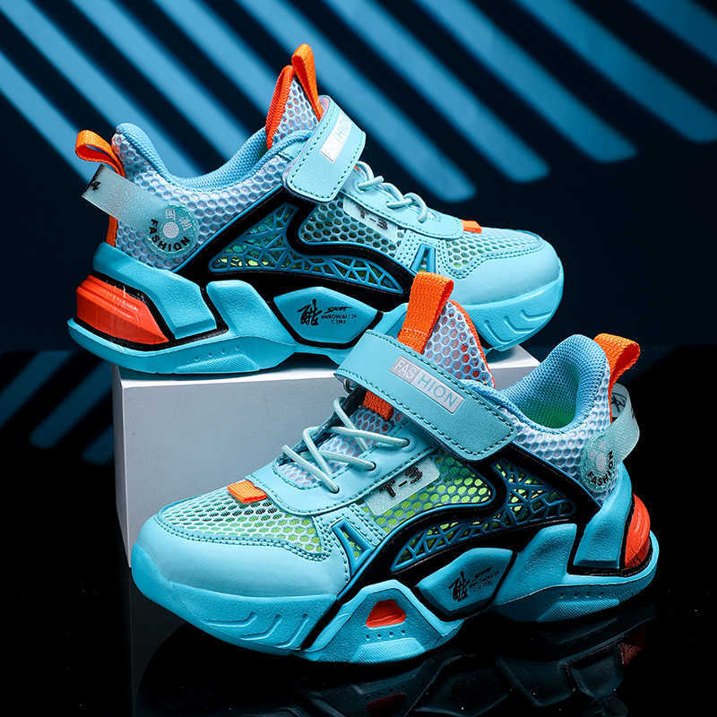 

Summer Boys Casual Shoes For Children Sneakers Breathable Mesh Sport Shoes For 5-12Year KIDS BOY Tennis School Shoes size 28~39# X0703, Blue