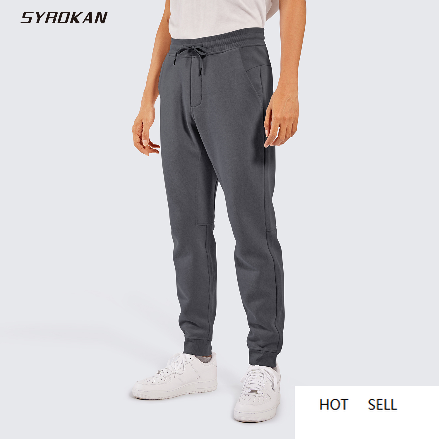 

Men' Cotton Athletic Thick Joggers Fleece Lined Sweatpants with Pockets - 29 inches, Black01