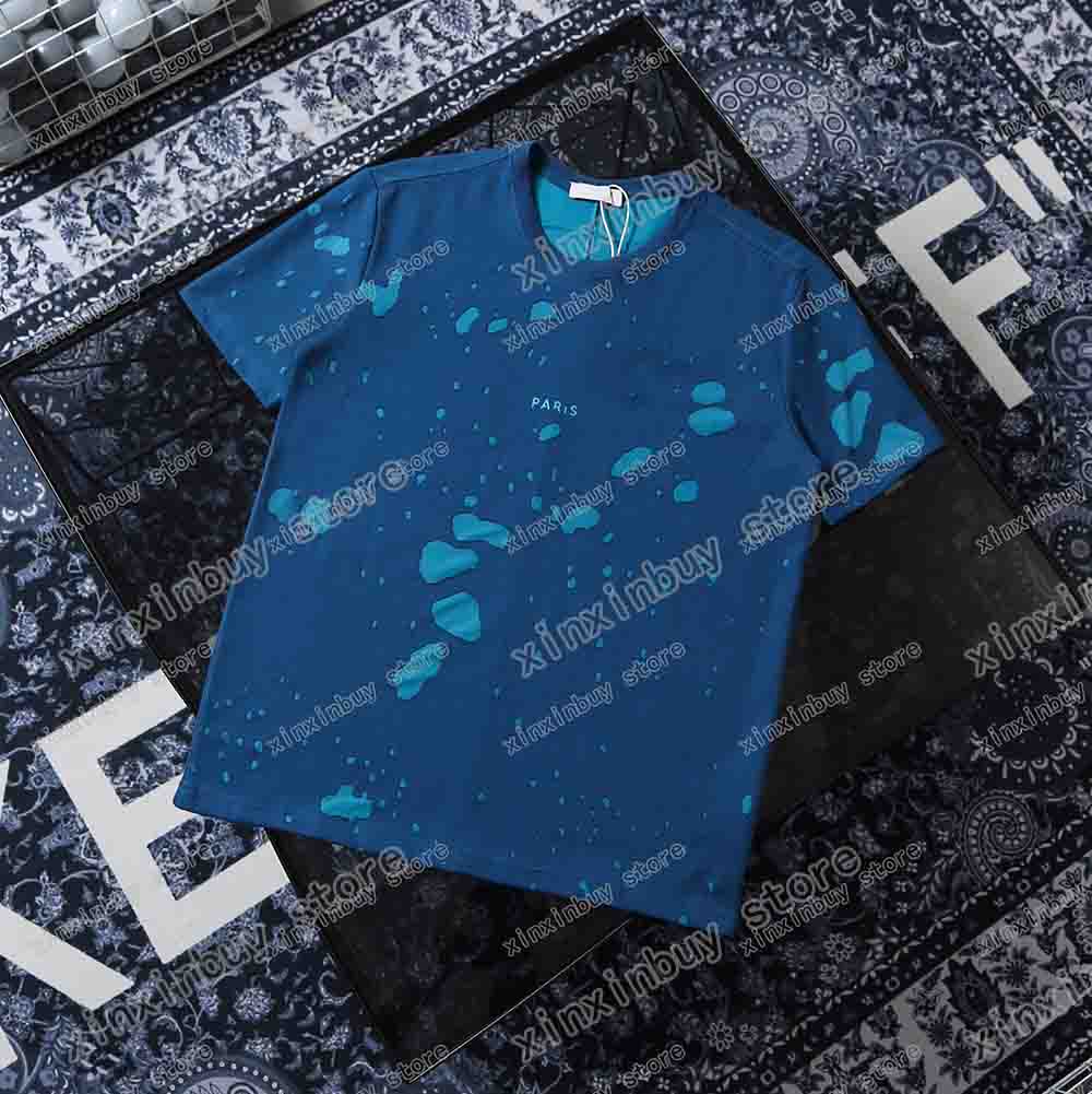 

2021 Designers tshirts Mens Womens T-Shirts polo hole Wear out letter print Man Paris Fashion T-shirt Tees Street Short Sleeve luxurys white, White;black