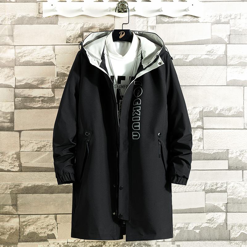 

Men's Trench Coats Windbreaker Jackets Waterproof Hooded Water Proof Wind Breaker Casual Coat Male Clothing 2021 Spring Autumn Men, Tan;black