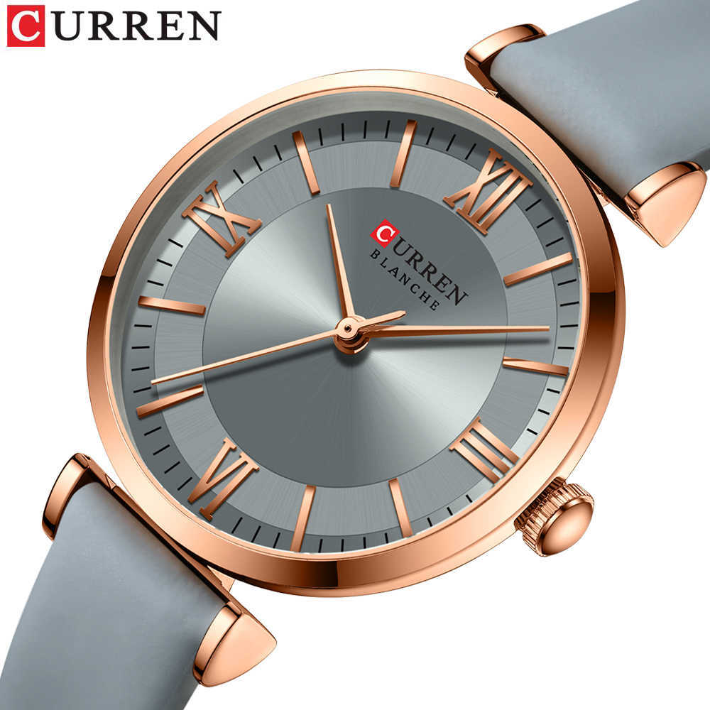 

CURREN Watches for Women Simple Quartz Ladies Wristwatches with Leather Strap Elegance Wrist Charm Timeless 210616, Blue