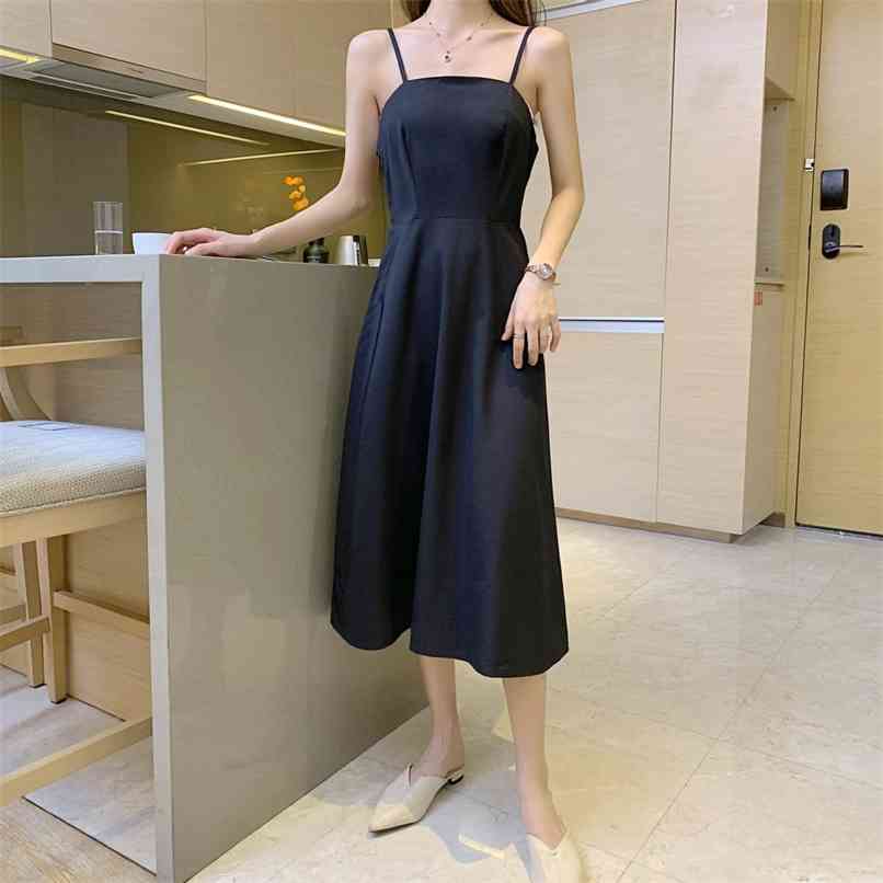 

Strapless sexy dress women French long slim slimming suspender skirt summer and Korean fashion women's clothing 210520, Black
