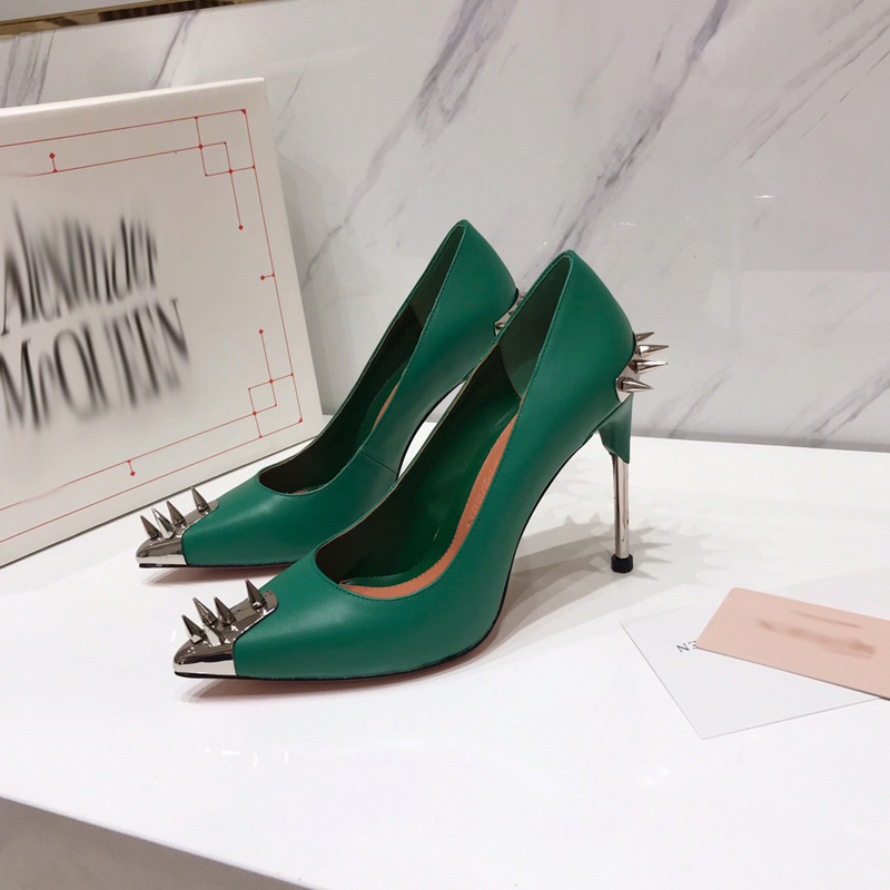 

2021 Good Quality Fashion Women Luxurys Designers Shoes Designer Sandals Womens Luxury High Heels Sandal Dress Shoess With Box Size 35-41 -H563, Green
