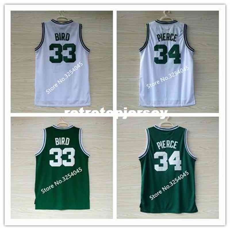 

2019 New #33 Larry Bird #34 Paul Pierce #5 Kevin Garnett Top Basketball Jersey Embroidery Stitched Us Size S-xxl Vest Jerseys vest Shirt, White