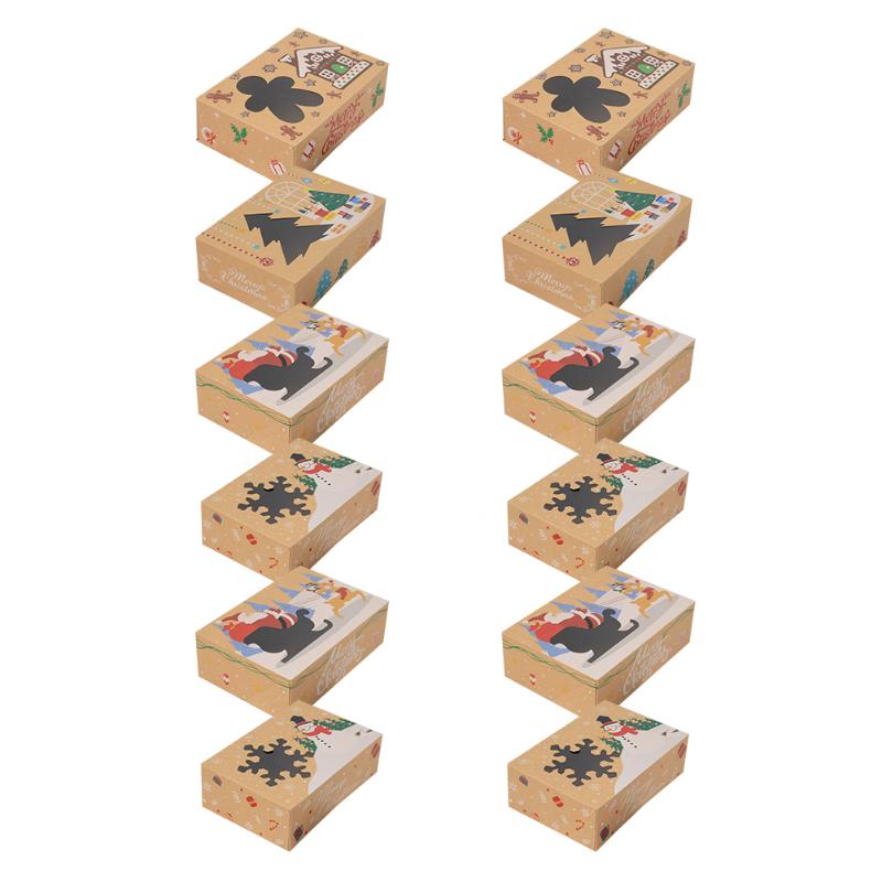 

Gift Wrap 12pcs Candy Boxes Christmas Bakery Food Container For Storage