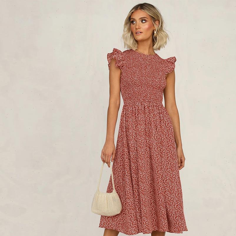 

ruffles women fashion dresses lady womens dress summer mid length print, Black;gray