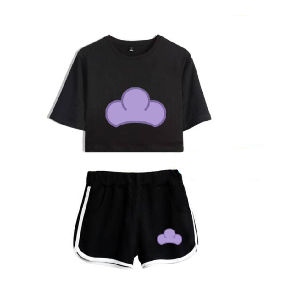 

Summer Women's Sets Osomatsu San Matsuno Ichimatsu Short Sleeve Crop Top + Shorts Sweat Suits Women Tracksuits Two Piece Outfits, 001