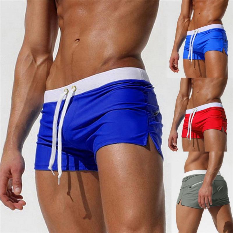 

Swimming Trunks Plus Size Men Breathable Pants Solid Swimwear Beach Shorts Slim Wear &4A13 Men, Blue