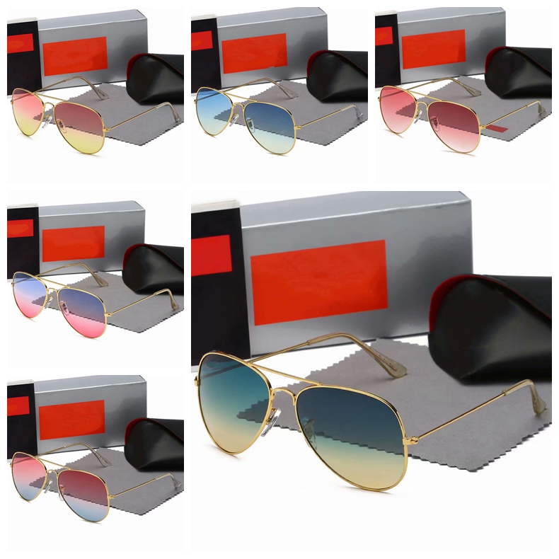 

Pilot sunglasses for women men s luxury designer sunglass classic attitude sun glasses gradient rainbow fashion Anti-UV Aviator Driving occhiali da sole
