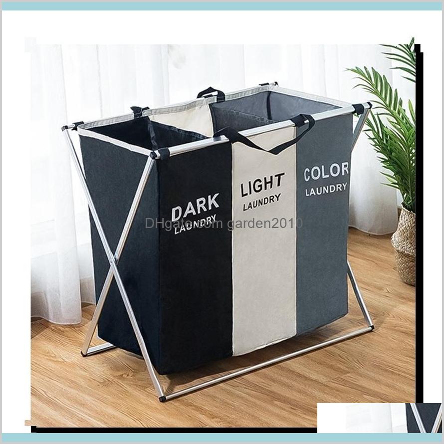 

Storage Baskets Home & Organization Housekeeping Garden Foldable Dirty Organizer X-Shape Printed Collapsible Three Grid Hamper Sorter