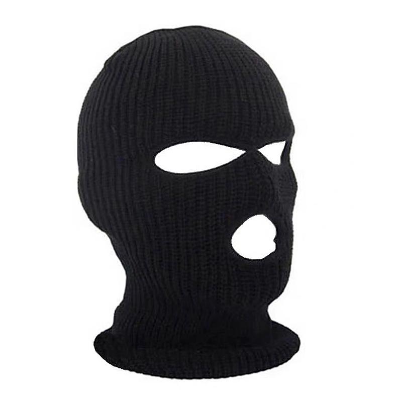 

Berets 3 Hole Ski Mask Hat Full Face Cover Balaclava Funny Halloween Party Windproof Knit Beanies Cap Winter Warm Unisex Hats, Blue;gray