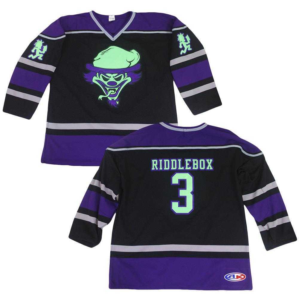 

RIDDLEBOX 3 Insane Clown Posse MEN'S Hockey Jersey Embroidery Stitched Customize any number and name, Black