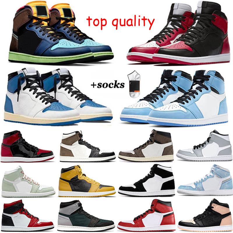 

top quality Jumpman 1 running Basketball shoes OG High 1S UNC Patent Leather Hyper Royal Dark Mocha Homage University Blue Sport Designer Sneakers Trainers 36-46, 50