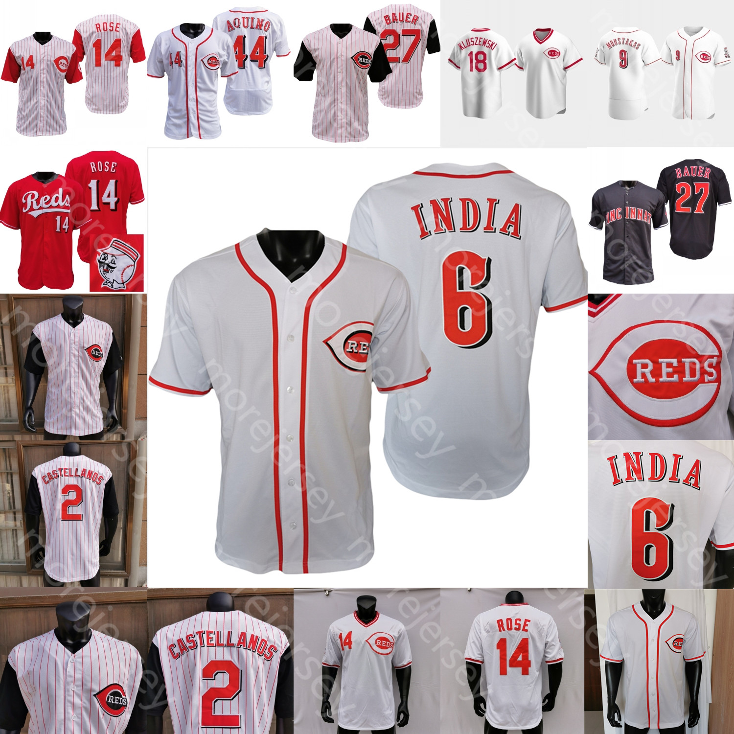 

Baseball Jersey Jonathan India Mike 9 Moustakas Eugenio Suarez Joey Votto Luis Castillo Shogo Akiyama Aristides Aquino Nick Senzel Winker Kolozsvary Stephenson, 1990 white