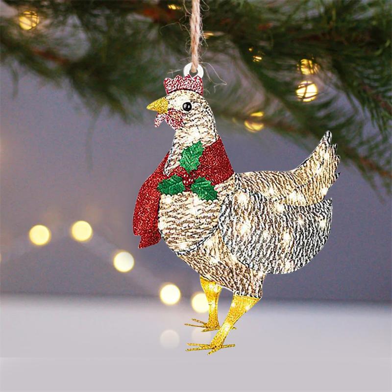 

Christmas Decorations Creative Chicken Hanging Pendants 2022 Year Navidad Noel Tree Decor For Home Ornaments